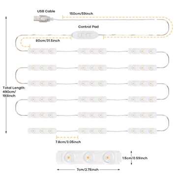 Consciot LED Vanity Lights - Adjustable & Dimmable