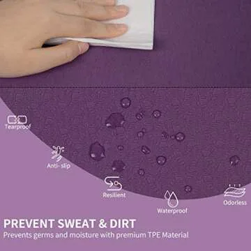 Yoga Mat with Strap, Non Slip 1/4 Inch Thick Eco Friendly TPE Exercise Fitness Pilates Workouts for Men Women (PINK)