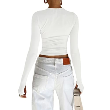 Trendy Y2K Long Sleeve Top for Women - Fashionable Tee