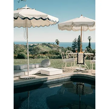 55lb Clamshell Umbrella Base Outdoor Patio Essential Antique White