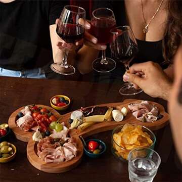 Funny Aperitif Board,Solid Wood Charcuterie Platter and Cheese Board,Novelty Kitchen Cutlery Wine Fr...