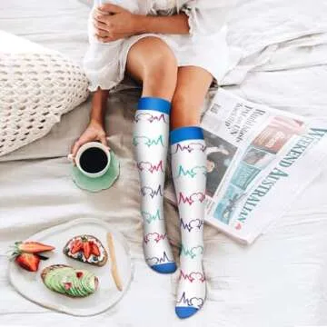 Bluemaple 6 Pack Copper Compression Socks for Women and Men Circulation-Best Support for Medical, Running,Nursing,Athletic