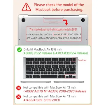 Seorsok Stylish Case for MacBook Air 13.6 Inch 2022-2024