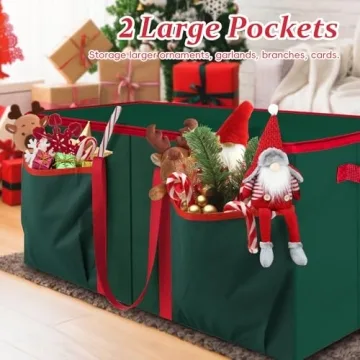 SeasonBliss Christmas Ornament Storage Box, Large & Sturdy