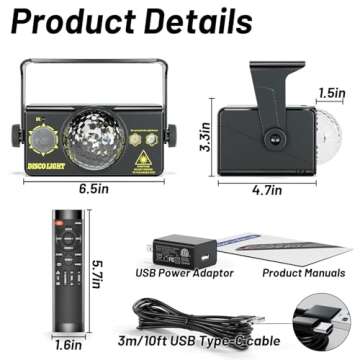 Upgraded RGB 3 in 1 Disco Light for Party Fun