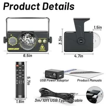 Upgraded RGB 3 in 1 Disco Light for Party Fun