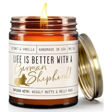 Life is Better with a German Shepherd Candle - Vanilla, Coconut, Citrus - 50Hr Burn
