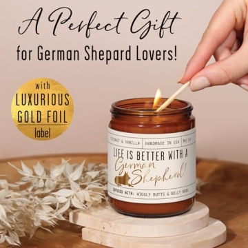 German Shepherd Gifts for Women - Candle with Essential Oils