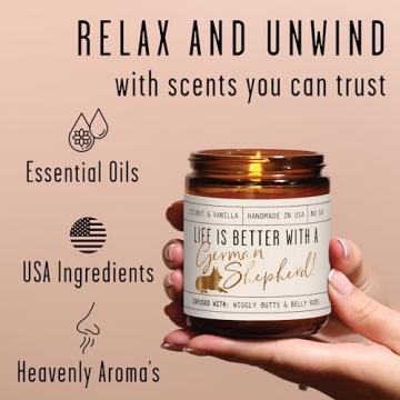 German Shepherd Gifts for Women - Candle with Essential Oils