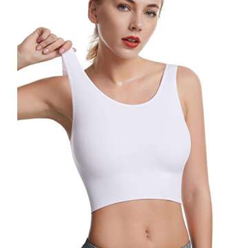 Comfy Bra Women's Light Support Seamless Sport Bra Wireless Yoga Bralette Top L