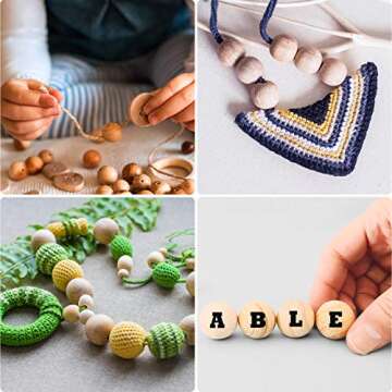 600 Natural Wooden Beads for DIY Crafting and Jewelry