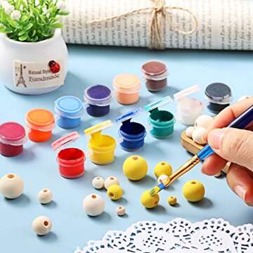 600 Natural Wooden Beads for DIY Crafting and Jewelry