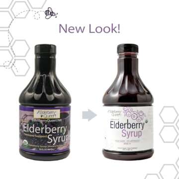 Elderberry Queen Organic Elderberry Syrup 30 Fl Oz - Immune Support Formula with Sambucus Black Elde...