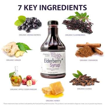 Elderberry Queen Organic Elderberry Syrup 30 Fl Oz - Immune Support Formula with Sambucus Black Elderberry & Aronia Berry - Pure Natural Certified Organic Elderberry Syrup for Kids and Adults