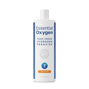 Essential Oxygen Food Grade Hydrogen Peroxide Natural Cleaner 3% USP 16 Ounce Pack of 2