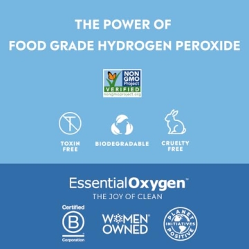 Essential Oxygen Food Grade Hydrogen Peroxide Natural Cleaner 16 Ounce