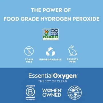 Essential Oxygen Food Grade Hydrogen Peroxide Natural Cleaner 16 Ounce