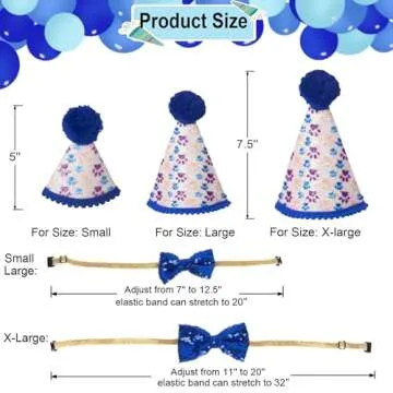 ADOGGYGO Dog Birthday Party Supplies, Pet Birthday Hat with Numbers, Plaid Birthday Boy Bandana and Bow Set for Medium Large Dogs (Large)