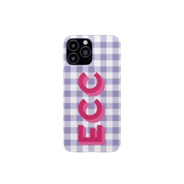 Preppy Jones Gingham Print Monogram Phone Case - Tough, Slim, Snap, Magnet Case in Gloss and Matte (...