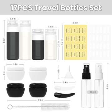 Ruinovate 17 Pack Travel Bottles for Toiletries – TSA Approved, Leak-Proof Containers for On-the-G...