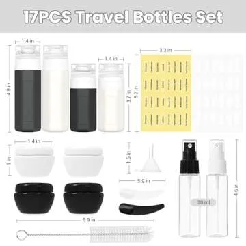 Ruinovate 17 Pack Travel Bottles for Toiletries – TSA Approved, Leak-Proof Containers for On-the-G...