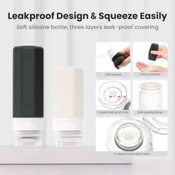 Ruinovate Travel Bottles Set | Leak-Proof Toiletry Convenience