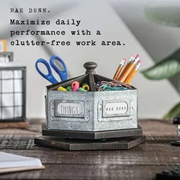 Charming Rae Dunn Rotating Desktop Organizer for Supplies