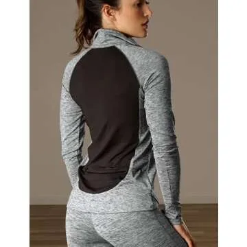 icyzone Women's 1/2 Zip Running Shirt - Lightweight Comfort