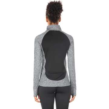 icyzone Women's Workout Yoga Track Jacket 1/2 Zip Long Sleeve Running Shirt