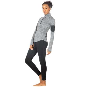 icyzone Women's Workout Yoga Track Jacket 1/2 Zip Long Sleeve Running Shirt