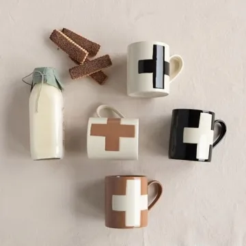 Creative Co-Op Stoneware Mugs & Cups Set of 4