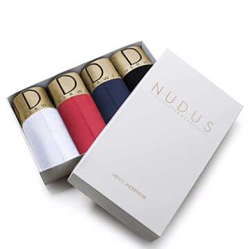 NUDUS Men’s Trunk Underwear With Pouch - Multicolor Pack Of 4 Box - Sexy