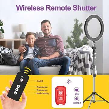 EMART 10" Ring Light with 55" Extendable Tripod Stands and Phone Holder, Dimmable LED Circle Round Light for Selfie Camera Photography/Makeup/YouTube Video/Vlogging/Live Streaming