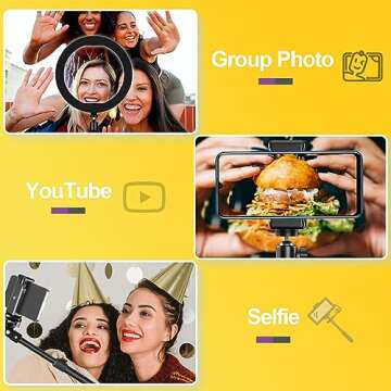 EMART 10" Ring Light with 55" Extendable Tripod Stands and Phone Holder, Dimmable LED Circle Round Light for Selfie Camera Photography/Makeup/YouTube Video/Vlogging/Live Streaming