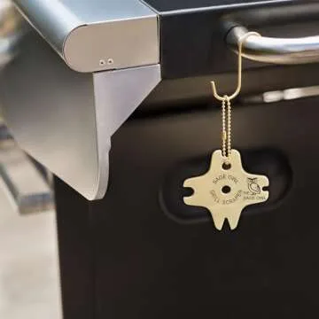 Sage Owl Bristle-Free Brass BBQ Grill Scraper - Safe Grill Cleaner for Outdoor Grills, Porcelain Gra...