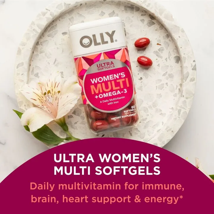 OLLY Women's Multi Softgels with Iron & Omega-3s