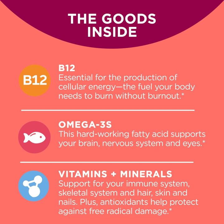 OLLY Women's Multi Softgels with Iron & Omega-3s