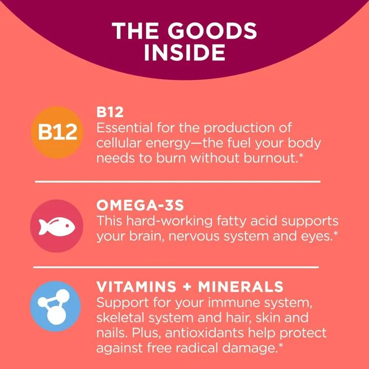 OLLY Women's Multi Softgels with Iron & Omega-3s