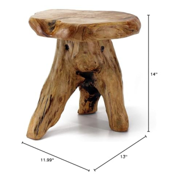 WELLAND Tree Stump Stool - Unique Natural Stool for Home