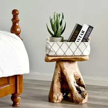 WELLAND Tree Stump Stool - Unique Natural Stool for Home