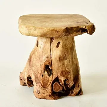 WELLAND Tree Stump Stool - Unique Natural Stool for Home