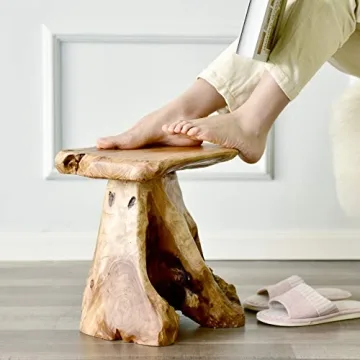 WELLAND Tree Stump Stool - Unique Natural Stool for Home