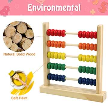 Sealive Wooden Abacus for Kids - Fun Math Learning Toy