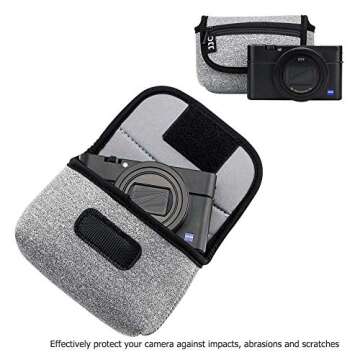 JJC Compact Camera Case Travel Pouch Sleeve for Sony ZV-1 II ZV1II ZV1F ZV-1F ZV1 RX100 VII VI VA Canon G7X G5X G9X SX740 Olympus TG-7 TG-6 TG-5 TG-4 Fujifilm XP130 XP140 XP90 Ricoh GR III II & More