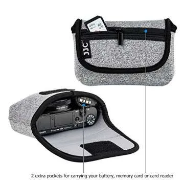 JJC Compact Camera Case Travel Pouch Sleeve for Sony ZV-1 II ZV1II ZV1F ZV-1F ZV1 RX100 VII VI VA Canon G7X G5X G9X SX740 Olympus TG-7 TG-6 TG-5 TG-4 Fujifilm XP130 XP140 XP90 Ricoh GR III II & More