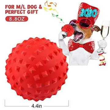 RHL Dog Squeaky Toys for Aggressive chewers Large Breed Balls Interactive Ball Toy Almost Indestructible Tough Durable Stick Medium Small Dogs Puppy Chew with Non-Toxic Natural Rubber