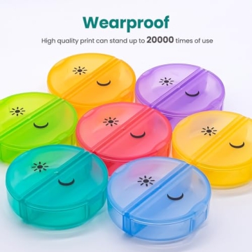 Colorful Sukuos Weekly Pill Organizer for Easy Med Management