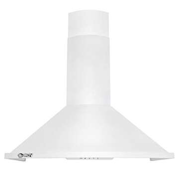 Golden Vantage 30" Wall Mount Stainless Steel White Finish Push Button Kitchen Range Hood Stove Vent