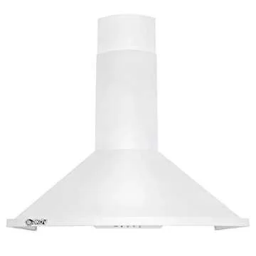 Golden Vantage 30" Wall Mount Stainless Steel White Finish Push Button Kitchen Range Hood Stove Vent