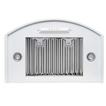 Golden Vantage 30" Wall Mount Stainless Steel White Finish Push Button Kitchen Range Hood Stove Vent